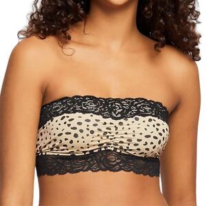 Forever 21 Bandeau Bra XL Cheetah Lace Strapless Tube Top Bralette NWT